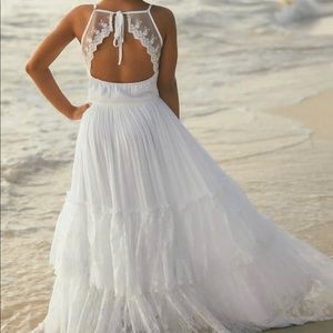 Girls Boho Dress Flower Girl Wedding Holiday Full Length Maxi Gown Beach Party